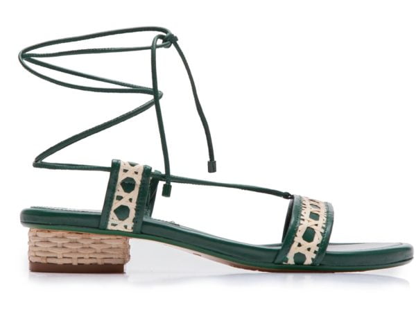 Flat Tiras Palha Verde Folha