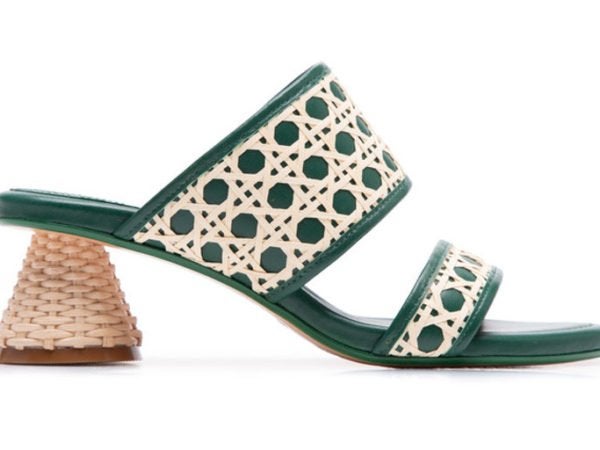 Mule Cone Palha Verde Folha