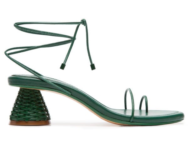 Sandália Tiras Cone Verde Folha