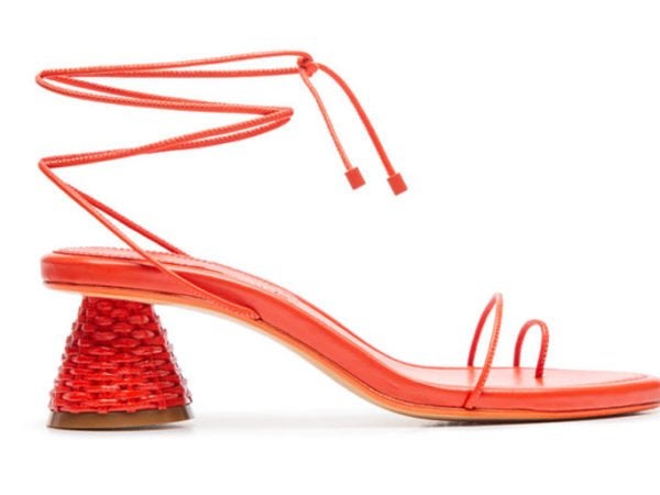 Sandália Tiras Cone Vermelho Arara
