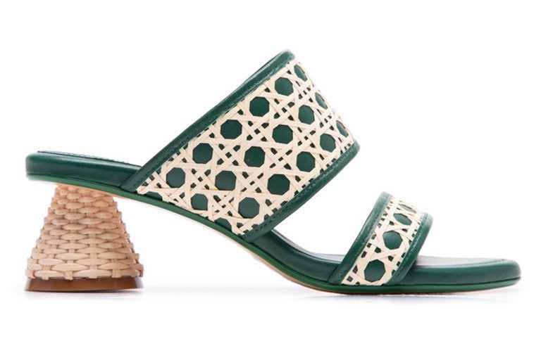 Mule Cone Palha Verde Folha